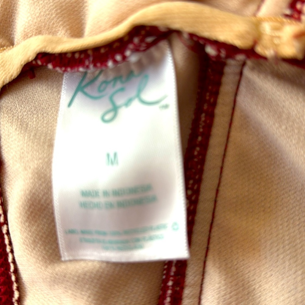 Kona Sol One Piece Swimsuit, Size M, Burgundy - Picture 3 of 6